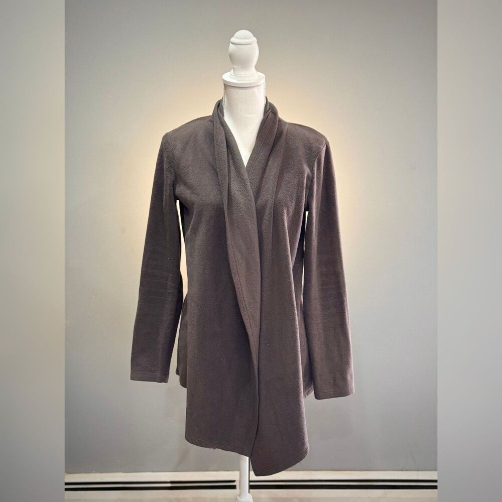Gray Cynthia Rowley Fleece Open Drapey Sweater Size M EUC